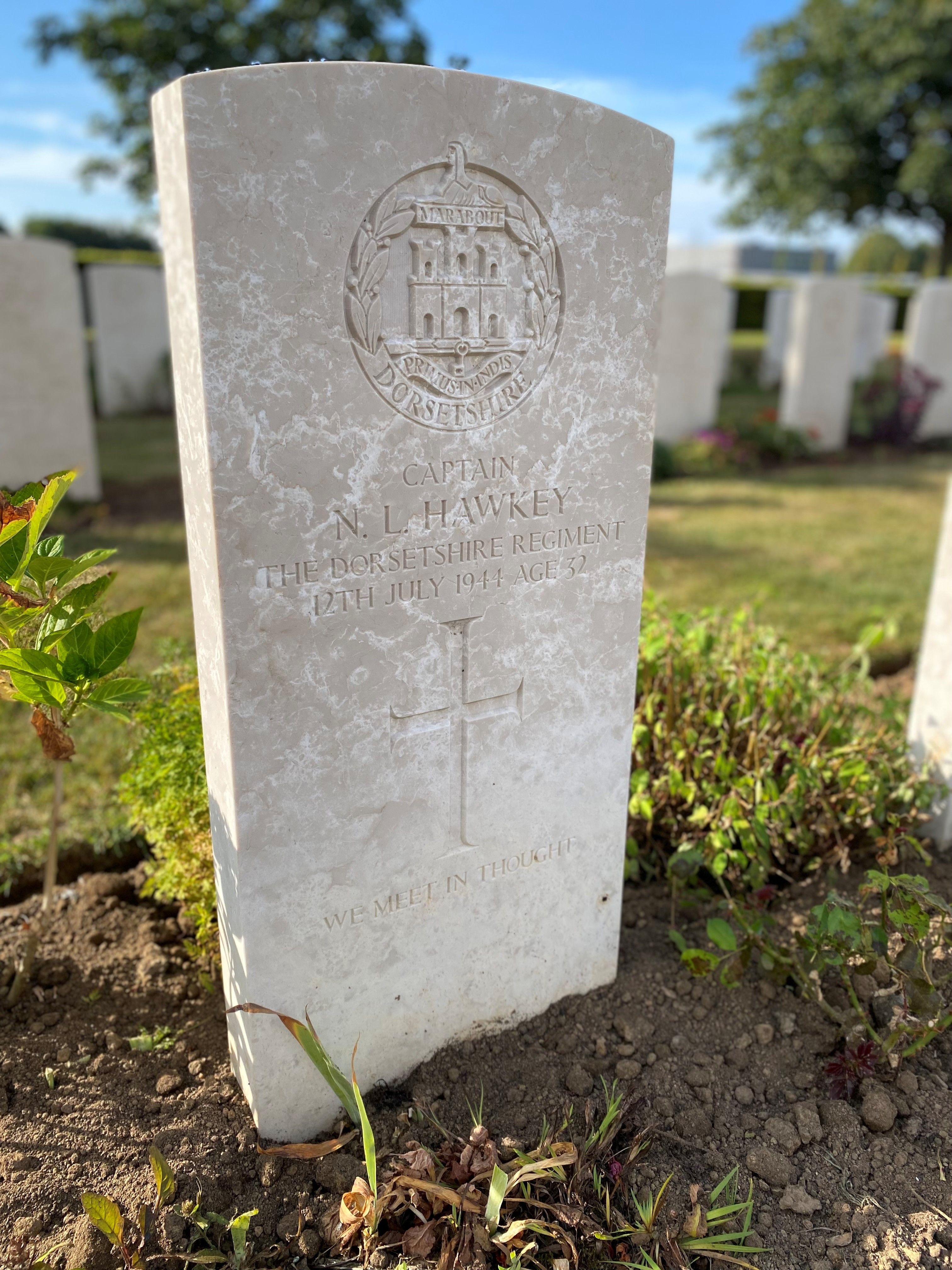 The grave of Captain Hawkey