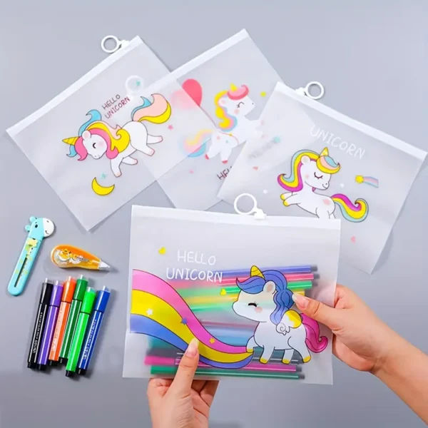 10 pcs Unicorn Cartoon PVC Storage Bags