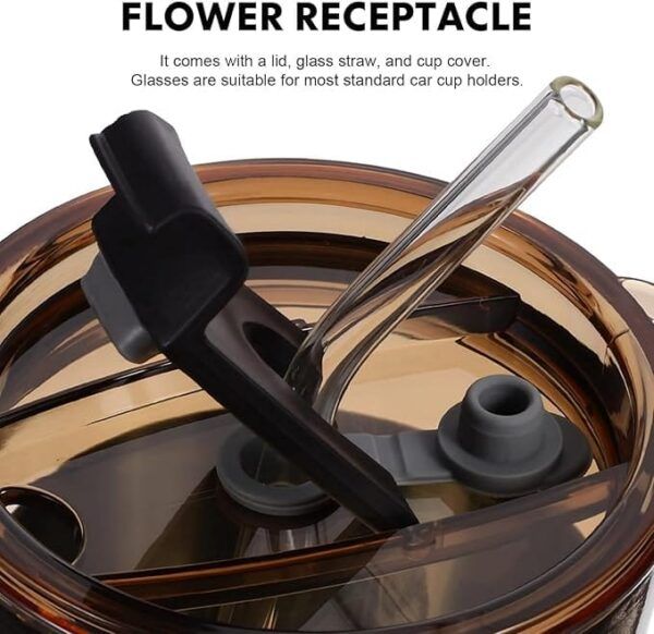 Coffee Cup with Brown Leather Sleeve 450ML