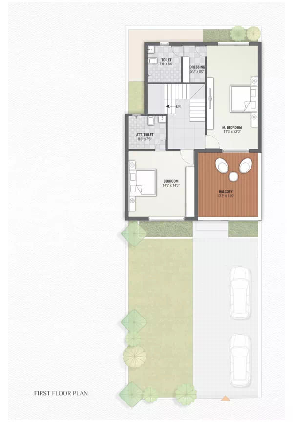 3BHK First Floor Plan Type A