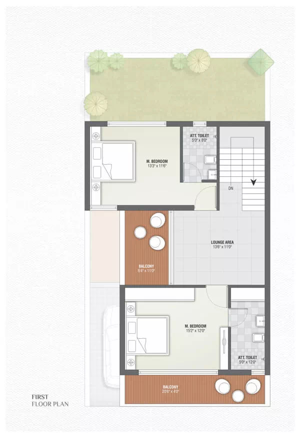 3BHK First Floor Plan Type B