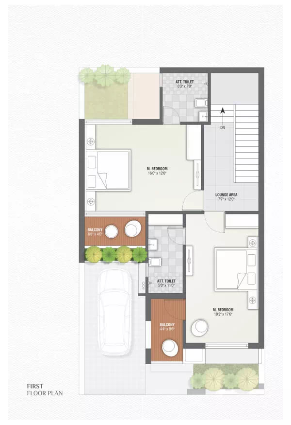 3BHK First Floor Plan Type C