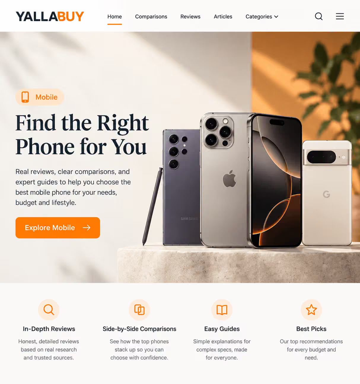 Mobile category visual