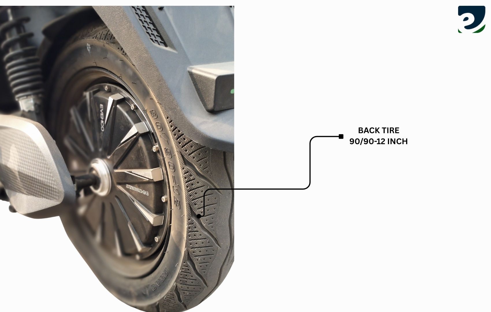 90/90-12 Inch Back Tire & Hub Motor