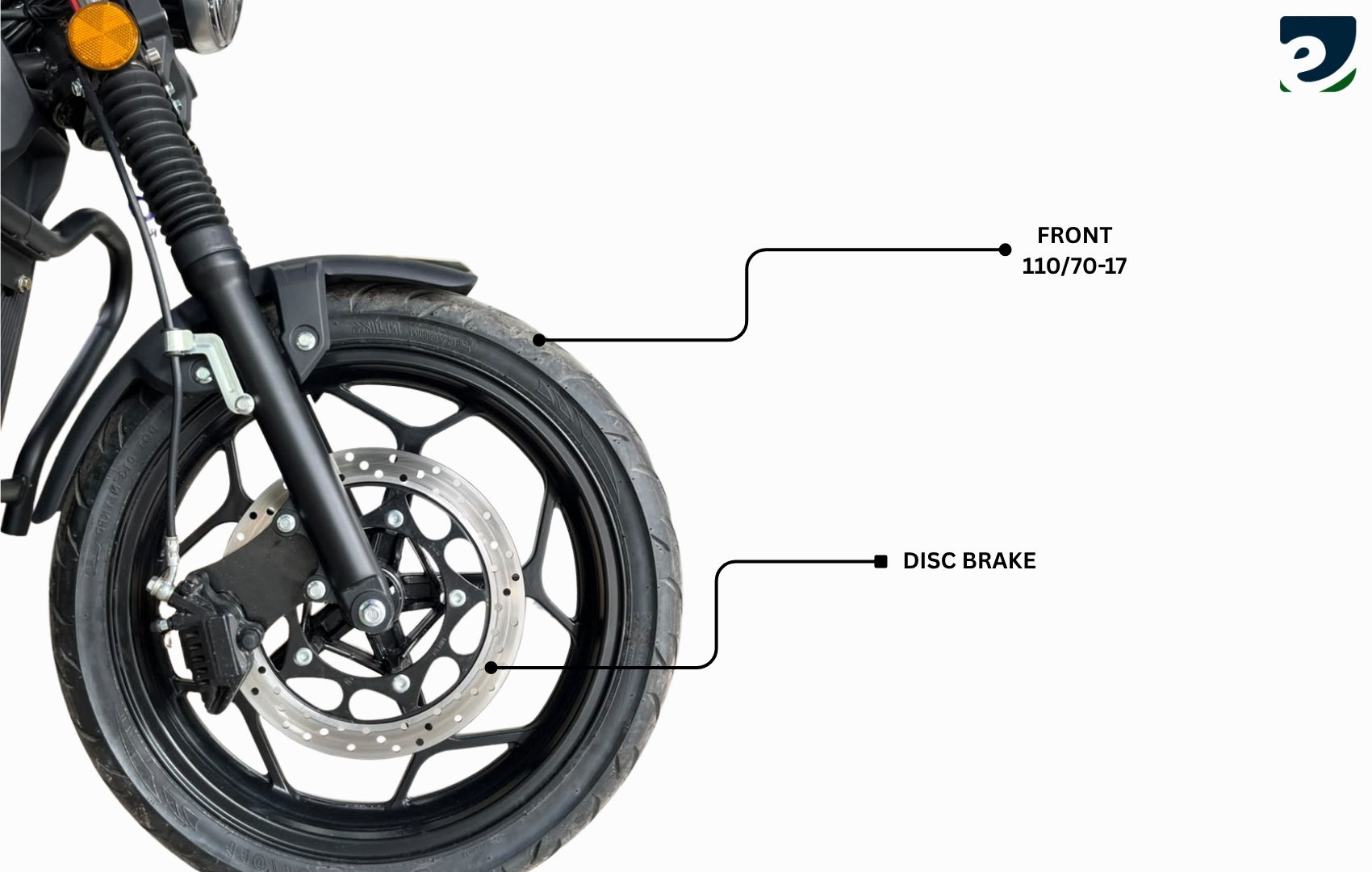 Front Disc Brake & 110/70-17 Tire