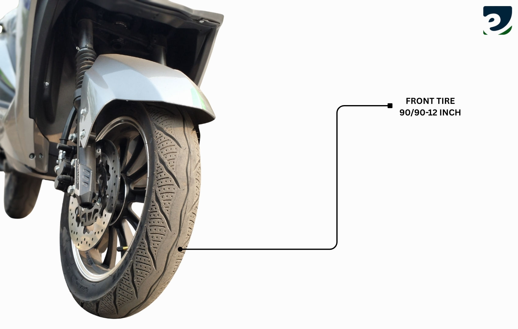 90/90-12 Inch Front Tire & Disc Brake