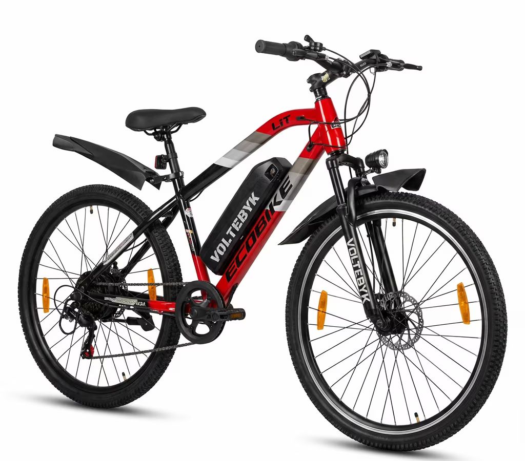 Thumbnail 1 of Eco-Bike Red Electric Cycle 10 AH - Electric Thumbnail 1 of Eco-Bike Red Electric Cycle 10 AH - Electric from Voltebyk