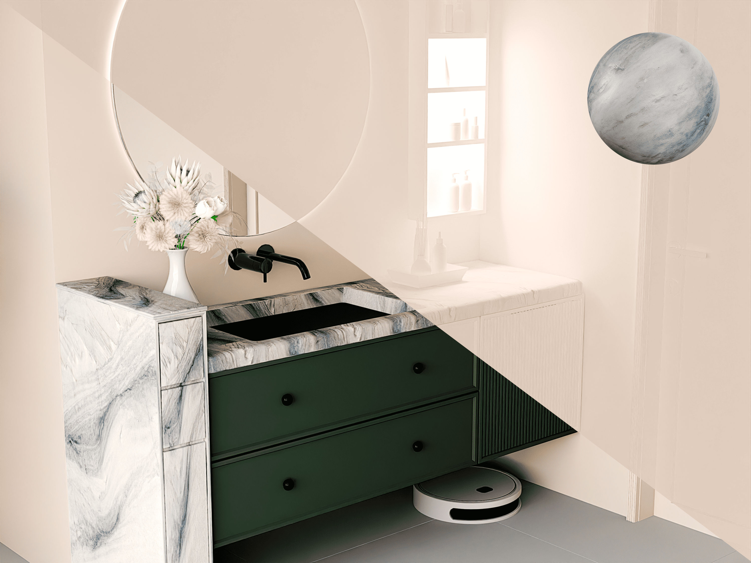 Bathroom scene with Texturology materials