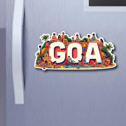 Goa State Theme Souvenir Wooden Fridge Magnet for Refrigerator Hover