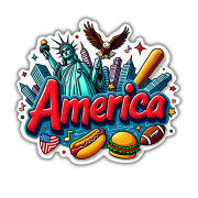 America Country Theme Souvenir Wooden Refrigerator Stylish Fridge Magnet