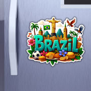 Brazil Country Theme Souvenir Wooden Refrigerator Stylish Fridge Magnet Hover