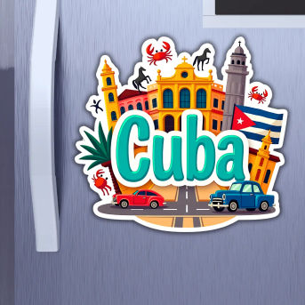 Cuba Country Theme Souvenir Wooden Refrigerator Stylish Fridge Magnet Hover