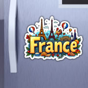France Country Theme Souvenir Wooden Refrigerator Stylish Fridge Magnet Hover