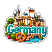 Germany Country Theme Souvenir Wooden Refrigerator Stylish Fridge Magnet
