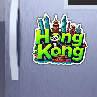 Hong Kong Country Theme Souvenir Wooden Refrigerator Stylish Fridge Magnet Hover