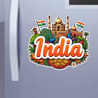 India-Country-Theme-Souvenir-Wooden-Refrigerator-Stylish-Fridge-Magnet Hover