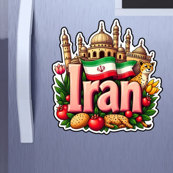Iran Country Theme Souvenir Wooden Refrigerator Stylish Fridge Magnet Hover