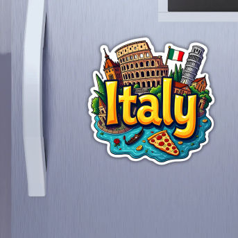 Italy Country Theme Souvenir Wooden Refrigerator Stylish Fridge Magnet Hover