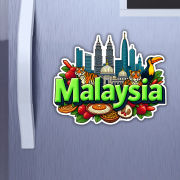Malaysia Country Theme Souvenir Wooden Refrigerator Stylish Fridge Magnet Hover