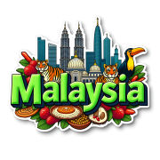 Malaysia Country Theme Souvenir Wooden Refrigerator Stylish Fridge Magnet