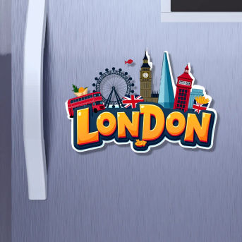 London Country Theme Souvenir Wooden Refrigerator Stylish Fridge Magnet Hover