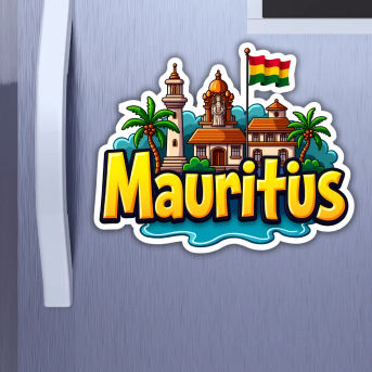 Mauritius Country Theme Souvenir Wooden Refrigerator Stylish Fridge Magnet Hover