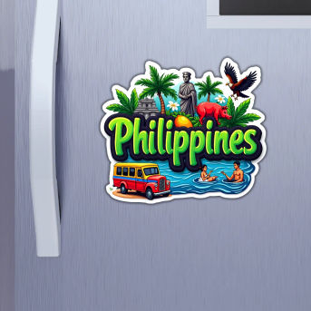Philippines Country Theme Souvenir Wooden Refrigerator Stylish Fridge Magnet Hover