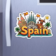 Spain Country Theme Souvenir Wooden Refrigerator Stylish Fridge Magnet Hover