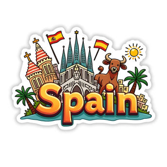 Spain Country Theme Souvenir Wooden Refrigerator Stylish Fridge Magnet