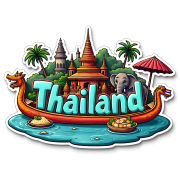 Thailand Country Theme Souvenir Wooden Refrigerator Stylish Fridge Magnet