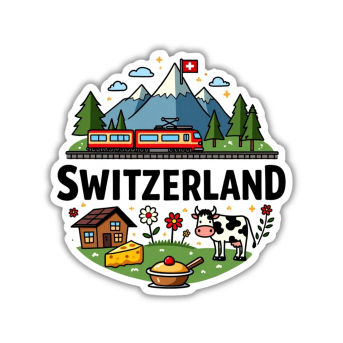 Switzerland Country Theme Souvenir Wooden Refrigerator Stylish Fridge Magnet