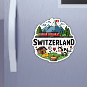 Switzerland Country Theme Souvenir Wooden Refrigerator Stylish Fridge Magnet Hover