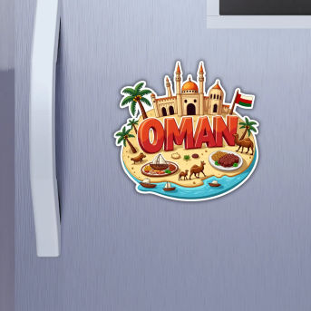 Oman Country Theme Souvenir Wooden Refrigerator Stylish Fridge Magnet Hover