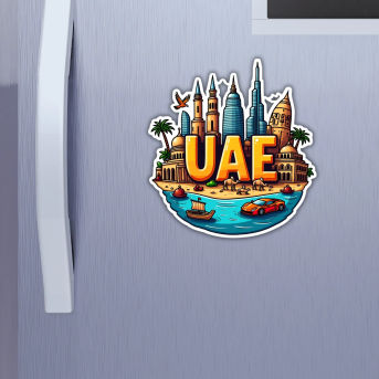 UAE Country Theme Souvenir Wooden Refrigerator Stylish Fridge Magnet Hover