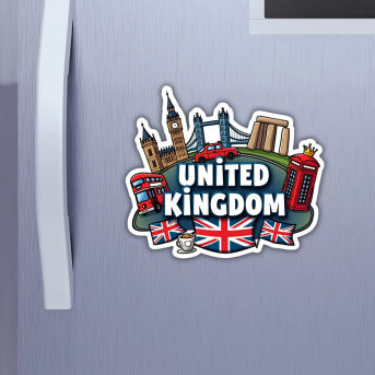 United Kingdom Country Theme Souvenir Wooden Refrigerator Stylish Fridge Magnet Hover