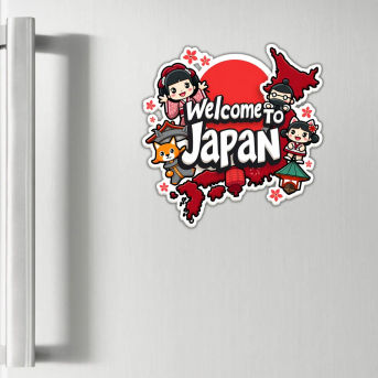 Japan Country Theme Souvenir Wooden Refrigerator Stylish Fridge Magnet Hover