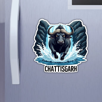Chattisgarh Indian State Theme Souvenir Wooden Refrigerator Stylish Fridge Magnet Hover