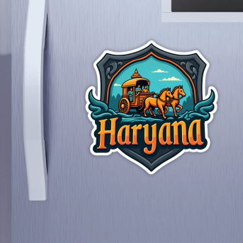 Haryana Indian State Theme Souvenir Wooden Refrigerator Stylish Fridge Magnet Hover