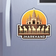 Jharkhand Indian State Theme Souvenir Wooden Refrigerator Stylish Fridge Magnet Hover