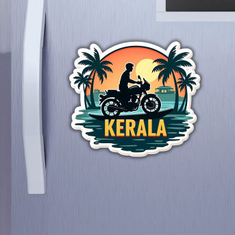 Kerala Indian State Theme Souvenir Wooden Refrigerator Stylish Fridge Magnet Hover