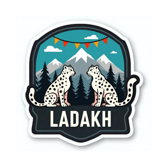 Ladakh Indian State Theme Souvenir Wooden Refrigerator Stylish Fridge Magnet