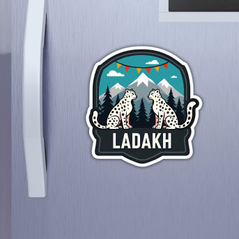 Ladakh Indian State Theme Souvenir Wooden Refrigerator Stylish Fridge Magnet Hover