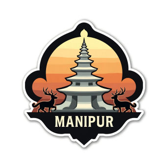 Manipur Indian State Theme Souvenir Wooden Refrigerator Stylish Fridge Magnet