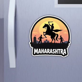 Maharashtra Indian State Theme Souvenir Wooden Refrigerator Stylish Fridge Magnet Hover