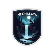 Meghalaya Indian State Theme Souvenir Wooden Refrigerator Stylish Fridge Magnet