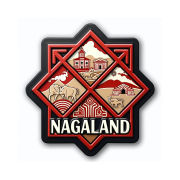 Nagaland Indian State Theme Souvenir Wooden Refrigerator Stylish Fridge Magnet