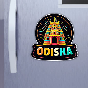 Odisha Indian State Theme Souvenir Wooden Refrigerator Stylish Fridge Magnet Hover