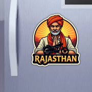 Rajasthan Indian State Theme Souvenir Wooden Refrigerator Stylish Fridge Magnet Hover