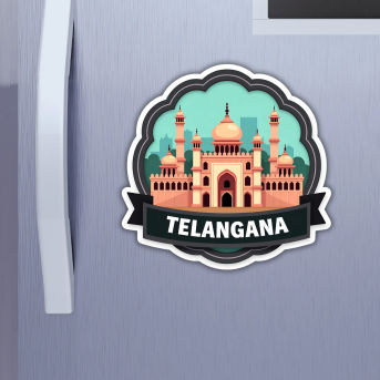 Telangana Indian State Theme Souvenir Wooden Refrigerator Stylish Fridge Magnet Hover