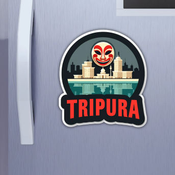 Tripura Indian State Theme Souvenir Wooden Refrigerator Stylish Fridge Magnet Hover